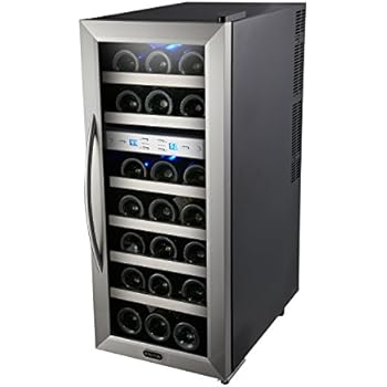 Whynter Wc 211dz 21 Bottle Dual Temperature Zone Wine Cooler Stainless Steel Trimmed Glass Door With Black Cabinet