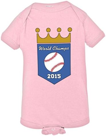 Baby Creeper Kansas City 2015 Baseball Champions High Quality One-Piece Jumpsuit - Pink (Newborn)