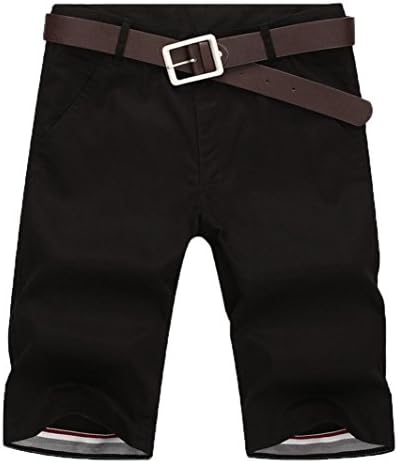 HARRYSTORE Chino Shorts Mens Soft Feel Cotton Fashion Summer Garment Knee Length Shorts With Belt