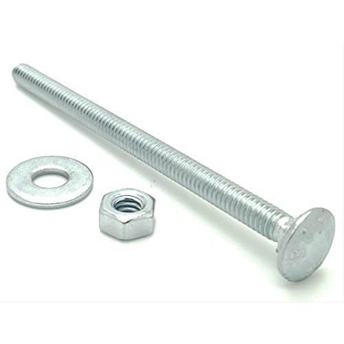 SNUG Fasteners (SNG338) 100 Qty 3/8-16 x 4" Long Carriage Bolts Set w/Nuts & Washers