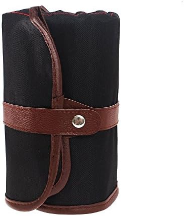 Xiaomax Canvas Pencil Wrap 72, Soft Black Pencil Holder Bag Rolling up Case for Colored Pencils, Pastels, Charcoal Pencils