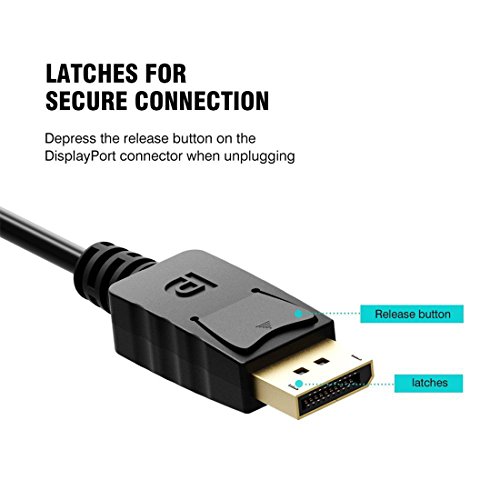 DP to DVI Cable(6Ft/1.8m,Gold Plated),FOINNEX DisplayPort to DVI-D Male to Male Adapter Cord,Supports Audio and Video Transmission@1080P 60Hz,for Lenovo,Dell,HP,ASUS(DP Enabled Desktops/Laptops) - Thumbnail 3