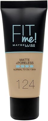 Maybelline Fit Me Matte Foundation 124 Soft Sand 30ml Medium Coverage