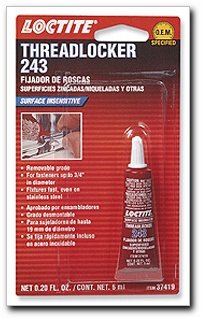 243 Blue Threadlocker Oil Resistant/Medium Strength, 6 ml. (37419)