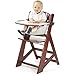 Keekaroo Height Right Highchair with Insert & Tray - Vanilla - Mahogany Base