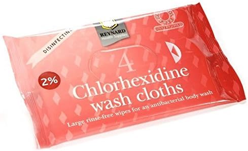 2% Chlorhexidine Body Disinfecting Wash Cloths - 4 Pack