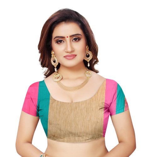 ruchika fashion women's cotton silk saree with blouse piece material