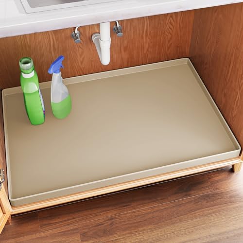 FLATO Waterproof Under Sink Mat 31x19 Cabinet Protector