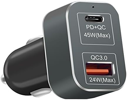 DEGOL Car Charger with USB Type C PD 2.0 And QC3.0,Dual Port 45W for MacBook / Pro, Nintendo Switch, iPhone X / 8 / 8Plus, Samsung Note 8 and More