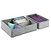 InterDesign Set of 2 Fabric Dresser Drawer Storage Organizer – Storage Solution for Underwear, Socks, Tights, Accessories, Gray