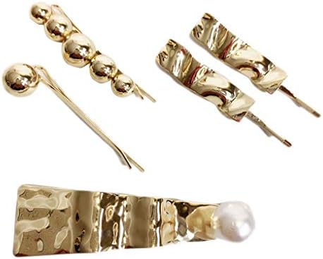 junecat 5pcs Women Girl Artificial Pearl Side Hairpins Simple All Match Bobby Pins Alloy Hair Accessories