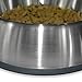PetFusion Premium Brushed Anti-Tip Dog & Cat Bowls (Set of 2 Bowls). Food Grade Stainless Steel. Bonded Silicone Ring for Traction, 14 oz, Metallic