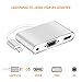 Lightning to HDMI VGA AV Adapter, iSmartOnline 4 in 1 HDMI/VGA/Audio/Video Multiport Digital Adapter Converter Plug & Play on HDTV Projector 1080P for Apple iPhone, iPad, iPod，iPhones,Support iOS 11