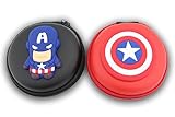 Finex - Set of 2 - CAPTAIN AMERICA Earphone Earpods In-ear Headphone USB cable Portable Hard Shell case