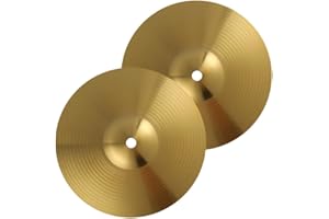 Milisten Drum Cymbal, 2pcs 10 Inches Crash Cymbals Sound Ride Replacement Brass Piece Jazz Part Supplies Accessories for Drum Kit Replacement Beginners Practice