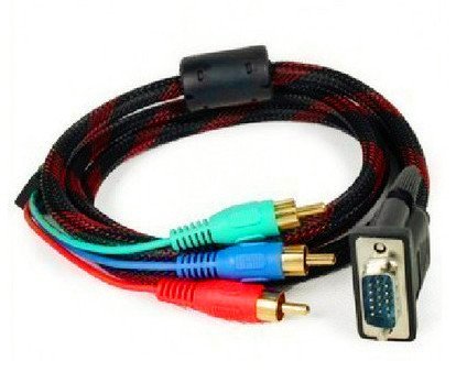 Vga to 3rca av cable 5 feet,vga male plug 15 pin to 3 r…