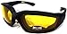 Night Driving Riding Padded Motorcycle Glasses 011 Black Frame with Yellow Lenses