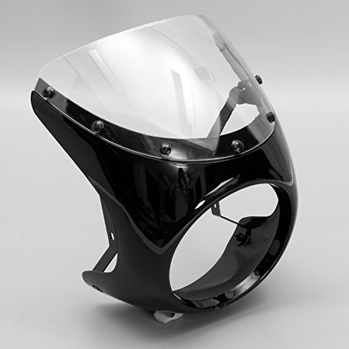 CoCocina 7Inch Motorcycle Headlight Handlebar Fairing Retro Cafe Racer Style Universal - Matte Black