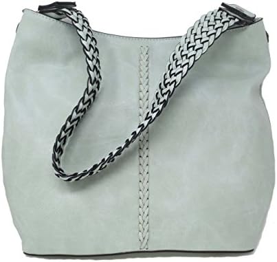 Simply Noelle Vegan Faux Leather Braided Hobo Handbag (Caribbean)