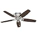 Hunter Fan Company, 53328, 52 inch Builder Brushed Nickel Low Profile Ceiling Fan with LED Light Kit and Pull Chain