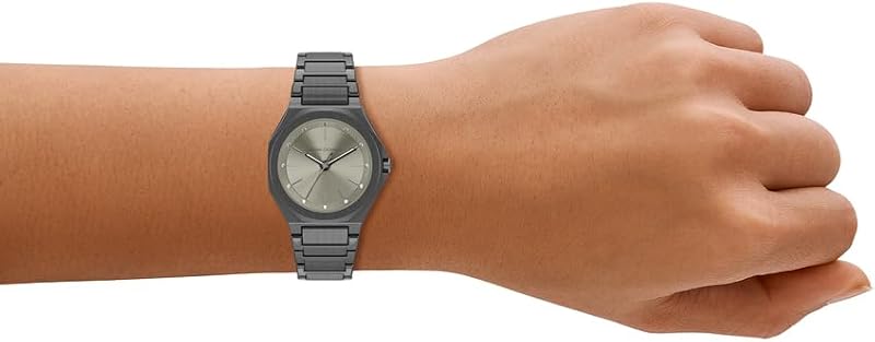 Reloj para Mujer, Movimiento de Cuarzo de Tres Agujas y Caja de 34 mm con Correa de Acero Inoxidable o Cuero