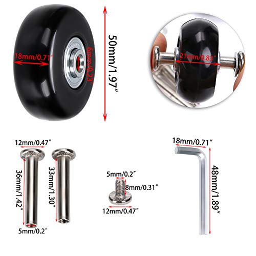 Universal Mute Replacement Travel Suitcase Wheels Suitcase Wheels Swivel Casters Luggage Wheel