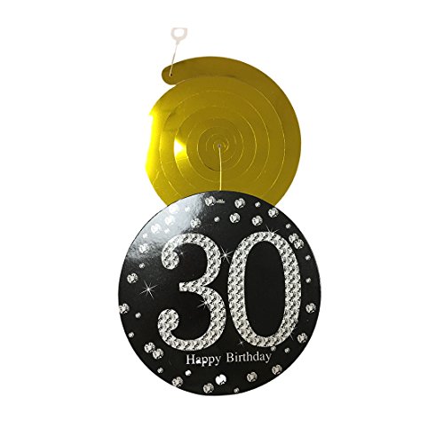 Gold 30th Birthday Party Decorations KIT - Cheers to 30 Years Banner, Sparkling Celebration 30th Hanging Swirls, 30 Years Old Party Supplies 30th Decorations