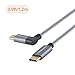 Type C Cable, CableCreation 4ft Right Angle USB-C to USB-C Braided Cable for New Macbook(Pro), Pixel C, Nexus 5X/6P, Lumia 950/950XL, Galaxy S8 edge and More, 1.2M/Space Gray with Aluminum Case