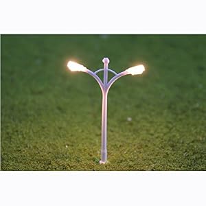 LYM59 5pcs Model Railway Street Lgiht Lamppost Lamp HO Scale 65mm or 2.56inch Two