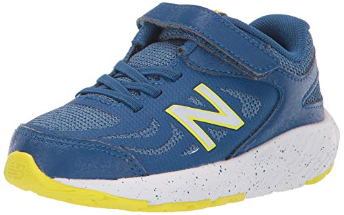 New Balance Boys' 519v1 Running Shoe, Andromeda Blue/Chambray/Sulphur Yellow - Hook and Loop Closure, 6 W US Toddler