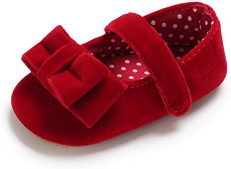 ATEENY Baby Girls Bowknot Princess Shoes with Rubber Anti-Slip Soft Sole Summer Casual Shoes First Walking Shoes