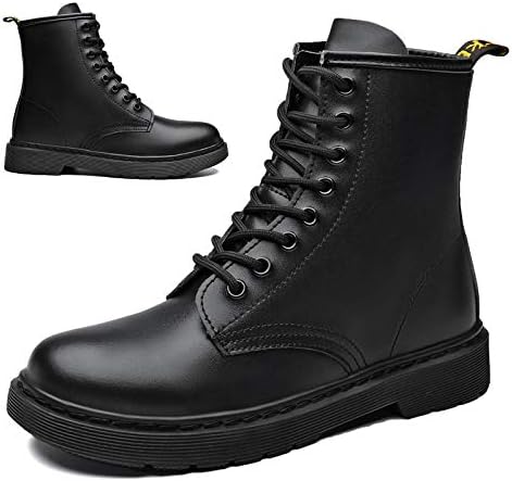 Hanani 予約 ブーツ メンズ サイドジッパー 本革 ハイカット レディース 軽量 厚底 防水 ワークブーツ エンジニアブーツ 黒 秋冬用 アンクル ブーツ レースアップブーツ ショートブーツ
