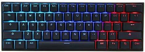 [Gateron Switch]Obins Anne Pro 2 60% NKRO Bluetooth 4.0 Type-C RGB Mechanical Gaming Keyboard (Black, Blue Switch)