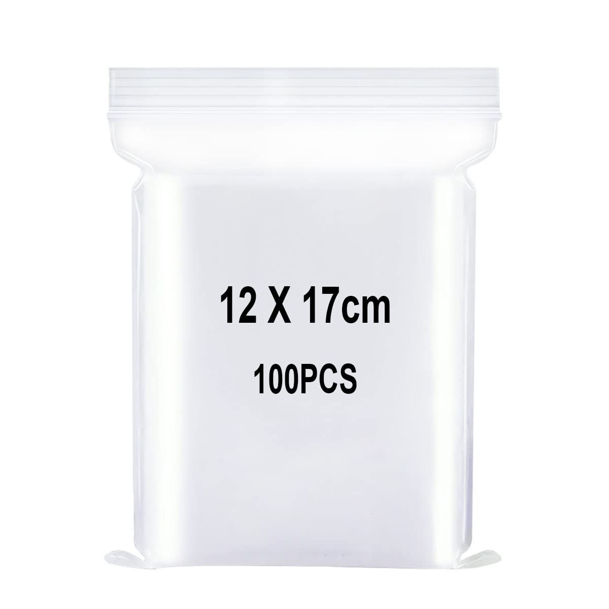 Resealable Clear Plastic Bags, Sealed Bag, Storage Bag, Press Seal Bags, Thickening and Durable, Apply to Kitchen, Office Supplies, Stationery Storage ect. 4.7x6.7"(12x17cm) 100PCS