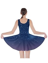 Vestido constelaciones espacio estrellas luna cielo noche diversión para mujer CowCow, XS a 5XL