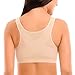 DELIMIRA Women's Full Coverage Front Closure Wire Free Back Support Posture Bra Taupe Tan 40C