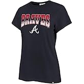 47 Brand MLB Women's Team Color Undertone Franklin Arched Wordmark Primary Logo Short Sleeve Baseball Fashion T-Shirt