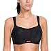 SYROKAN Women's High Impact Underwire Full Support Padded Mesh Active Sports Bra Black 42DD