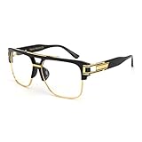 ROYAL GIRL Vintage Aviator Glasses For Men Oversize Square Clear Lens Eyewear