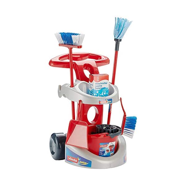 Theo Klein 6721 Vileda Broom Trolley I The Set with Robust Accessories Including Mop , Bucket , Broom and much more I…