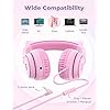 Cat-Ear-Led-Light-Up-Kids-Headphones-with-Microphone-iClever-HS20-Wired-Headphones-Shareport-94dB-Volume-Limited-Foldable-Over-Ear-Headphones-for-Kids-GiftsSchooliPadKids-TabletTravel-Pink iClever Kids Headphones with Microphone, Cat Ear Led Light Up, HS20 Wired Headphones -Shareport- 94dB Volume Limited…