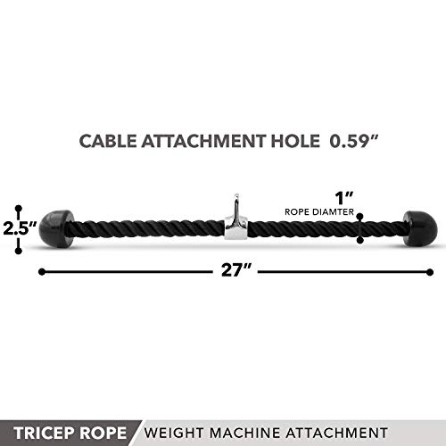 Day-1-Fitness-Tricep-Rope-with-Nylon-27-Steel-Attachment-Rubber-Ends-for-Cable-Attachment-Easy-Grip-Non-Slip-Rope-Pull-Down-Attachment-for-Triceps-Biceps-Back-Equipment-for-Weight-Lifting