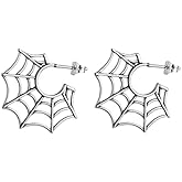 Halloween Spider Web Earrings for Women Surgery Steel Stud Earrings for Men