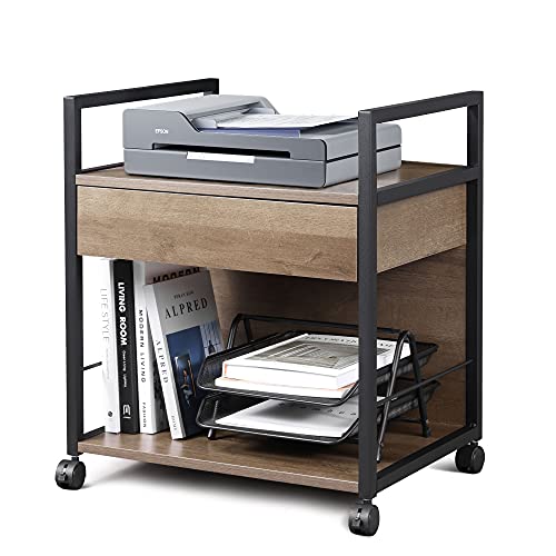 DEVAISE Mobile Printer Stand with Storage Drawer, Modern File
