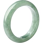 YMHOP Natural Pea-Green Jadeite Ring Green Good Luck Fengshui Jewelry Jade Ring for Women Men Unisex with Gift Box