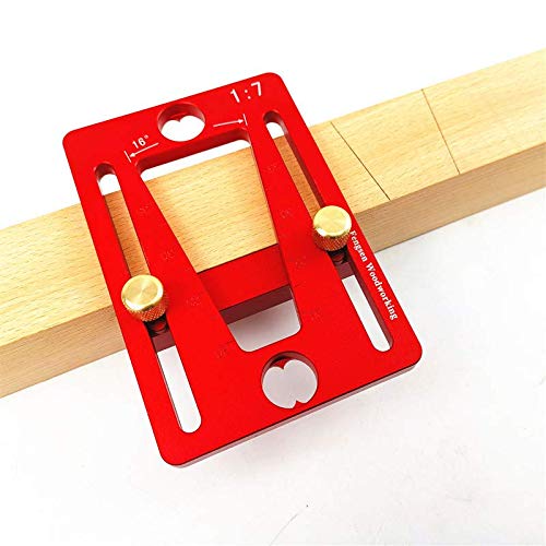 Accurate Red/Blue Aluminum Alloy Dovetail Scriber Dovetail Marking Gauge Wood Joints Tenon Template Woodworking Measurement Tools Workmanship (Color : Red)
