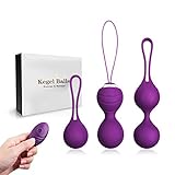 2 in 1 Kegel Balls Kit Exercise Weights Fovel - Massager Ben Wa Balls for Beginners Upgradeed Silicone Wireless Remote Control Massager Rechargeable Pelvic Floor Kegel Exercise(Advanced Stage,Purple)