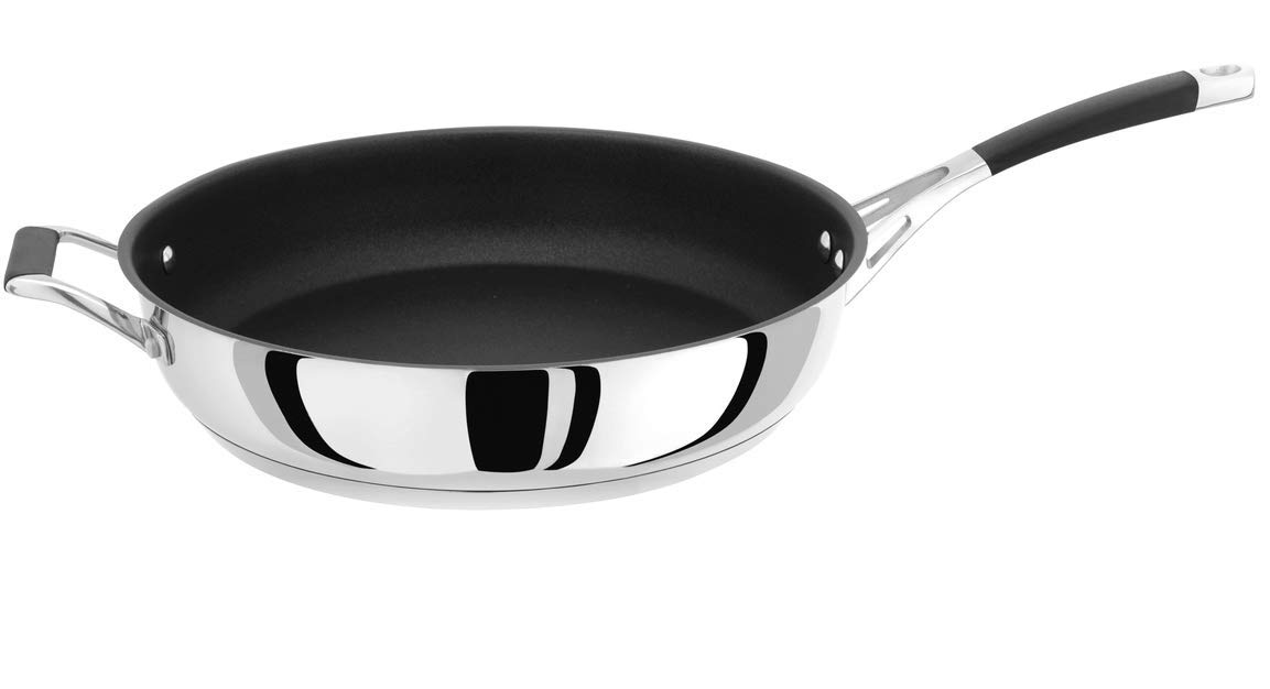 Stellar Flow 30cm Frying Pan, Non-Stick, Stainless Steel, Silver