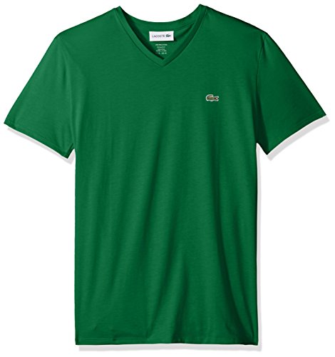 Lacoste men s short sleeve v neck pima jersey shirt t-s…
