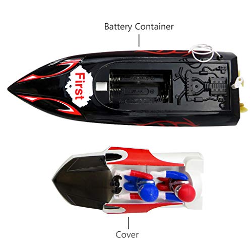 Mini Infrared Remote Control Boat,4CH Electric Racing RC Boat for Pools and Lakes with 180 Degree Auto Flip Recovery,High Speed Radio Control Boats & Watercraft Toys Best Birthday Gift for Adults Kids - Thumbnail 4